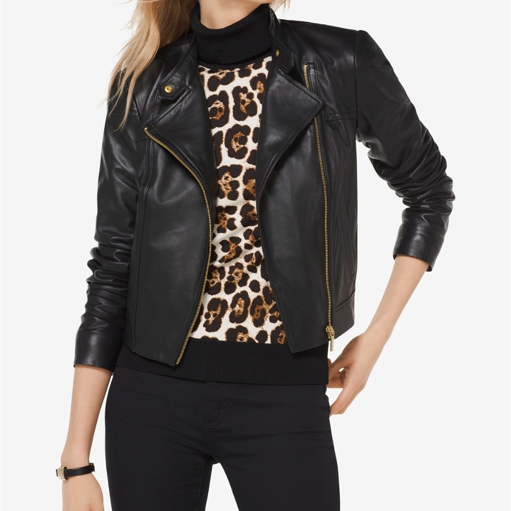 Michael Kors Real Leather Moto Jacket
